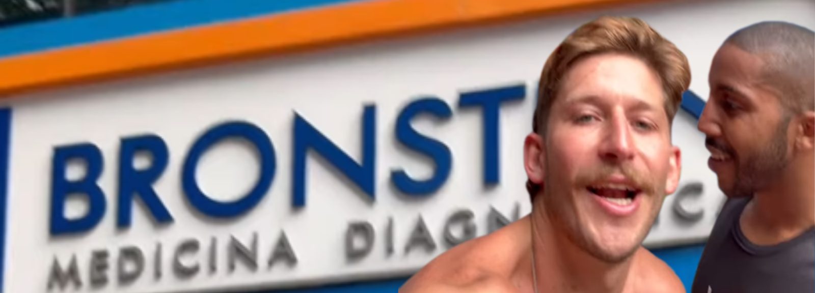 Bernardo Lamarca em frente à fachada da Bronstein Medicina Diagnóstica